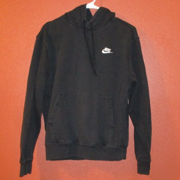 Nike Vintage White Tag Woman Small Petite Black White Swoosh Pullover Hoodie - Picture 1 of 9